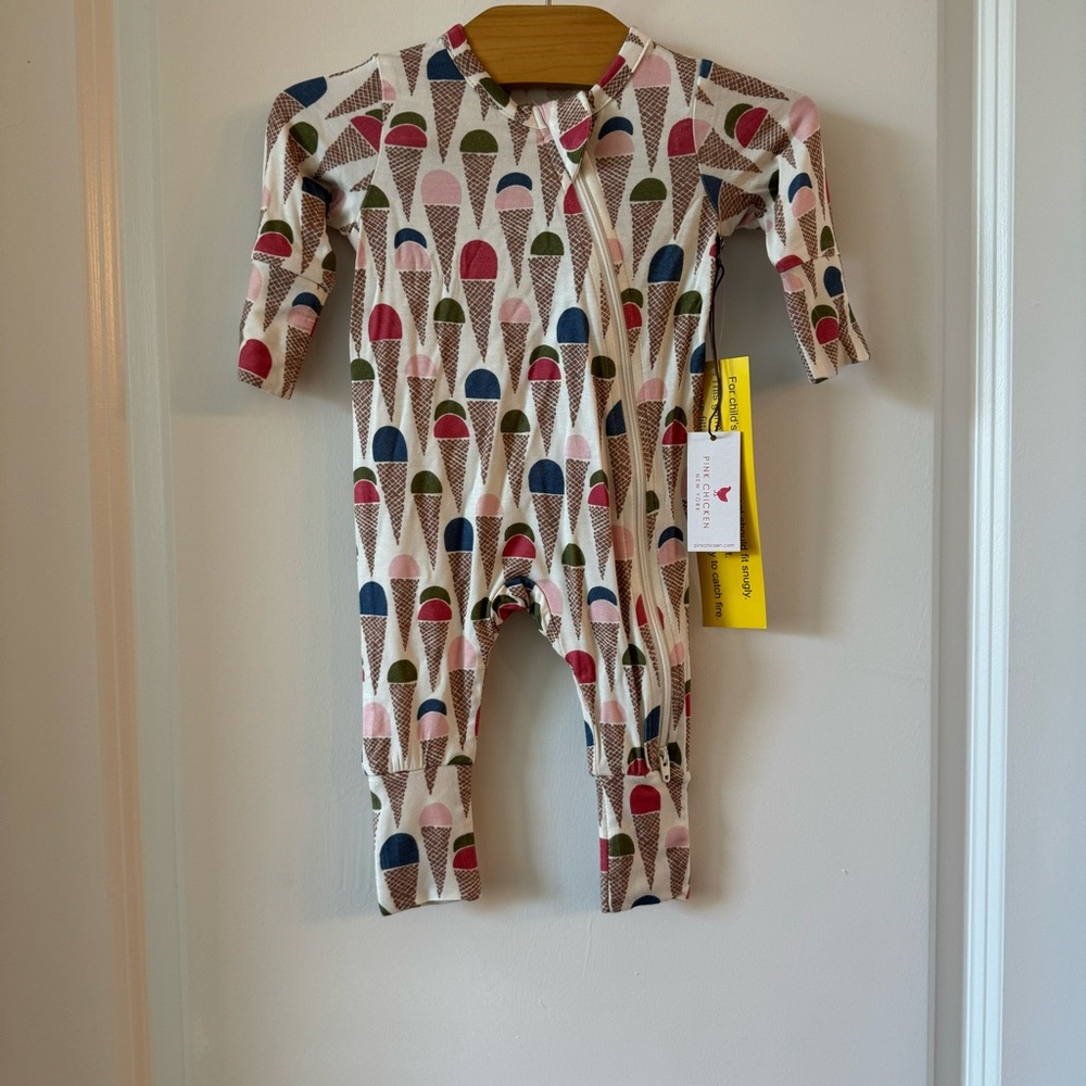 New Baby Pink Chicken Bamboo Romper